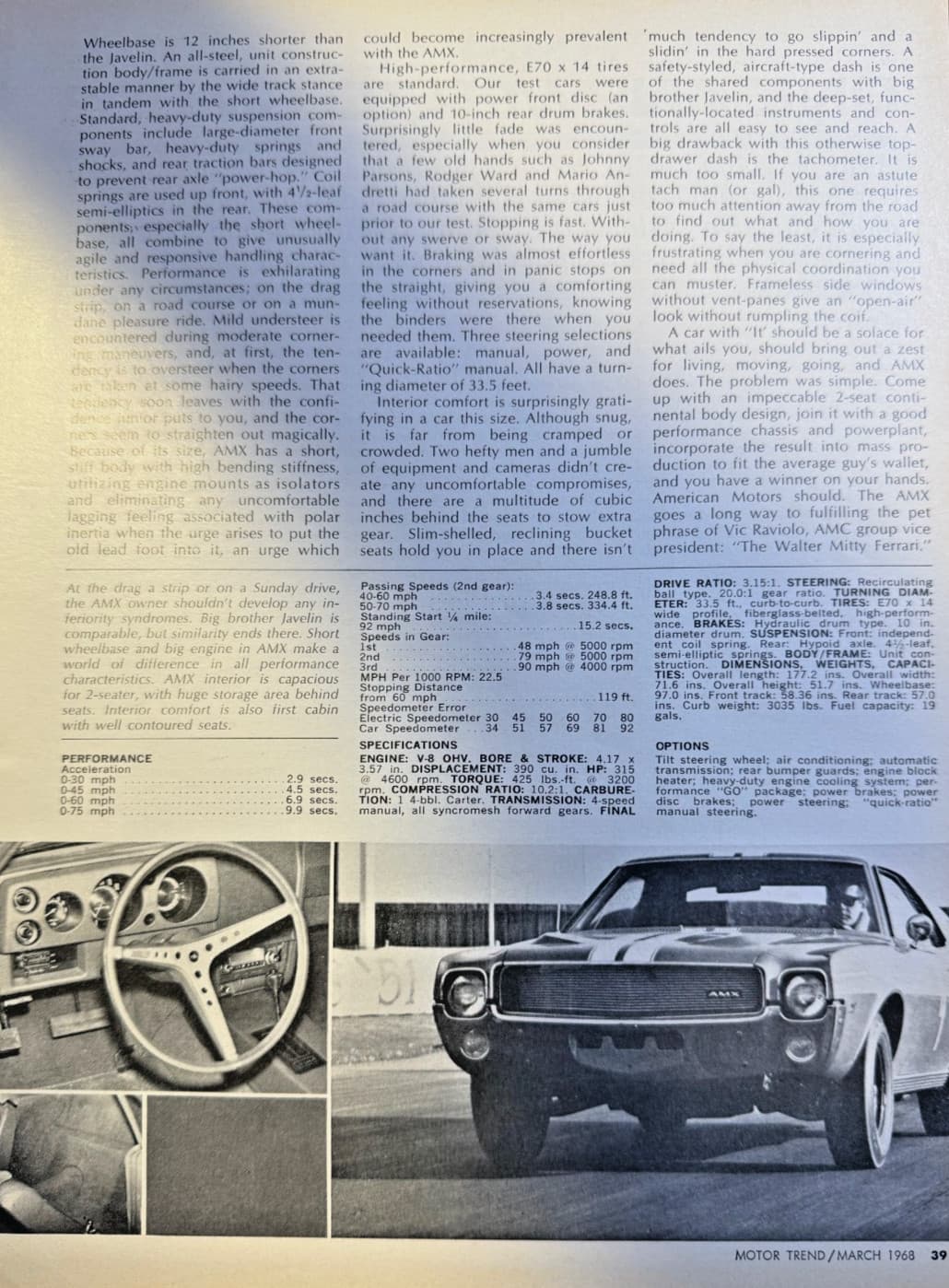 1968 American Motors AMX Sports Car illustrated 2