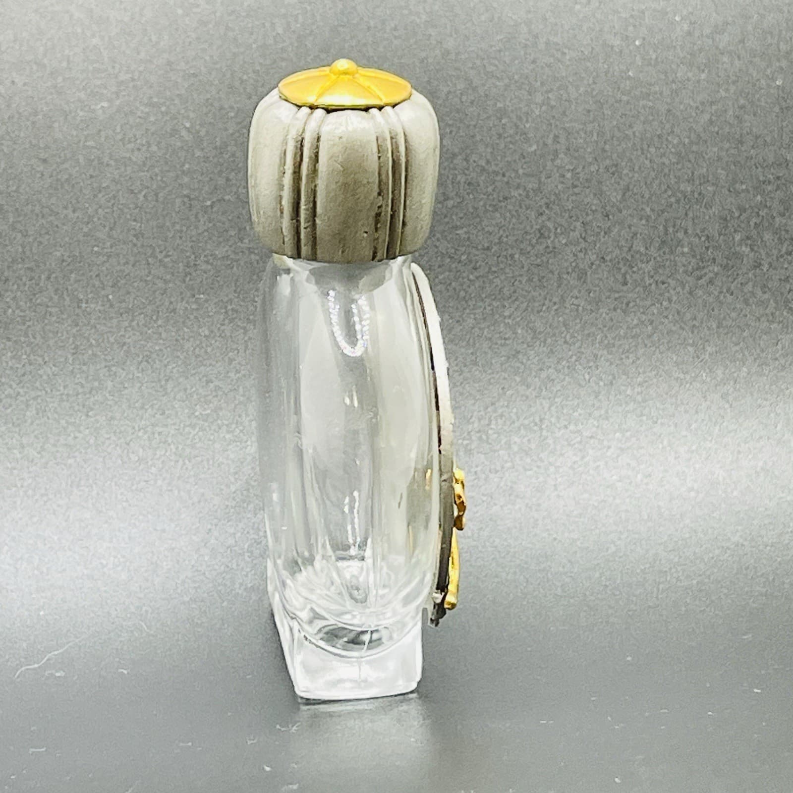 Vintage J.J. Jonette Pewter Perfume Bottle with Gold Tone Panther HTF 3