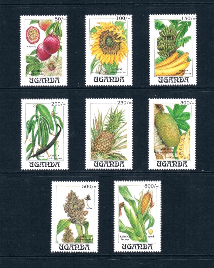 1/3 off $7.50 Scott Value - 1993 UGANDA Vegetables African Maize CV MNH NH UMM 3