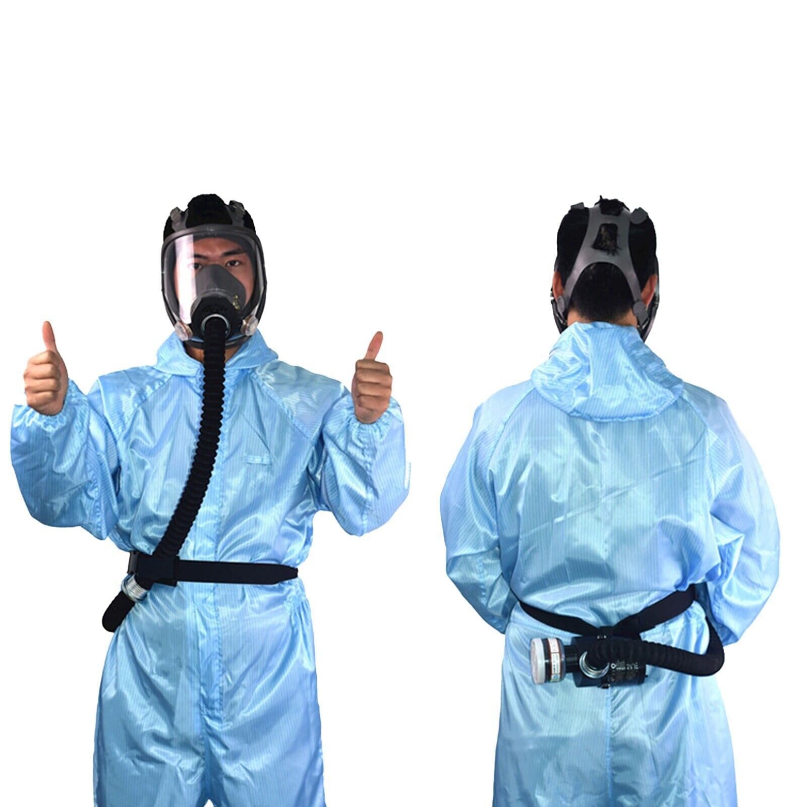 Full Face Gas Portable Electric Respirator Supplied Air Paint Spraying Chemical 4