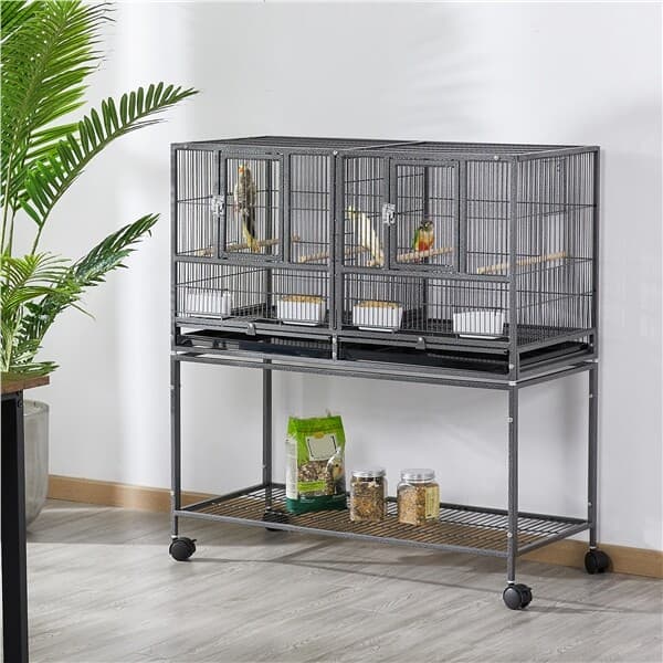 Stackable Divided Breeder Parakeet Bird Cage for Canary Cockatiel Parrot Finch 2