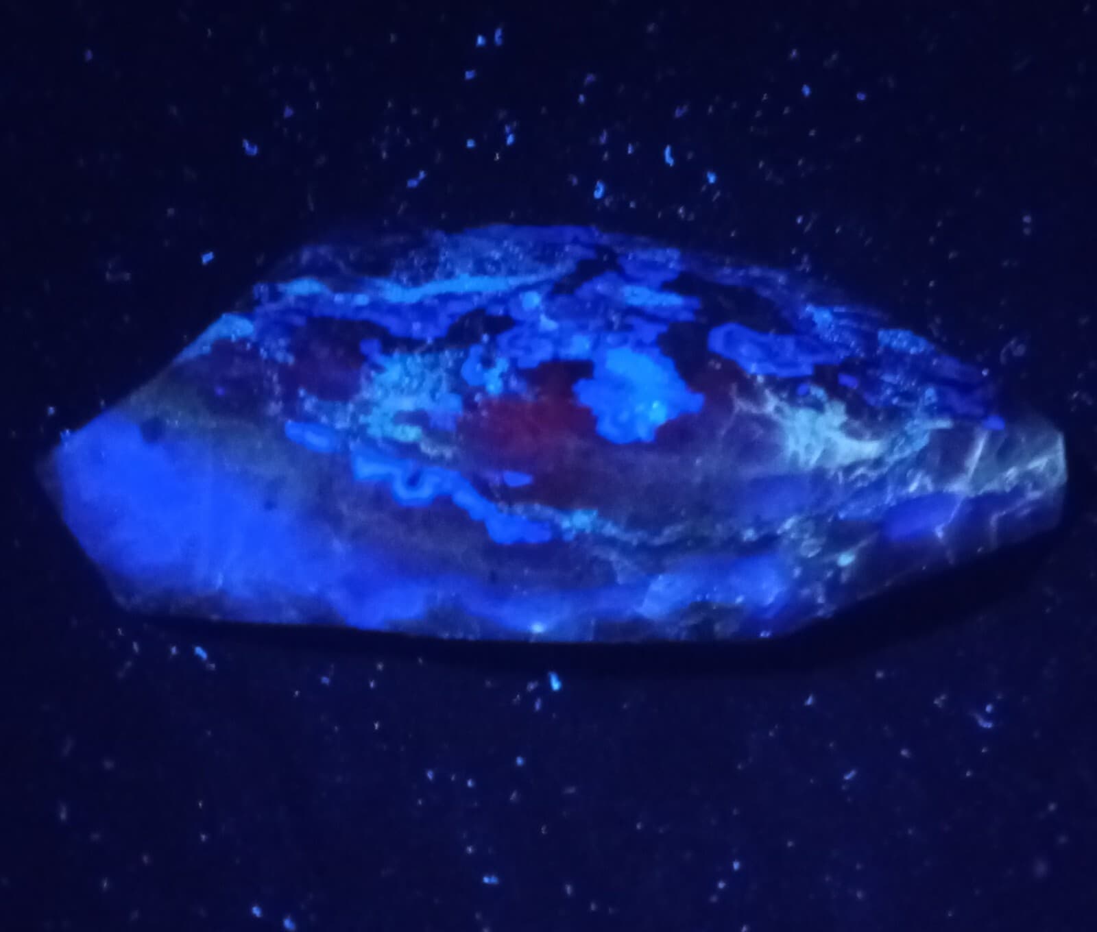 Mirror Polished Purple Fluorite Uv Reactive Fluorescent Mineral Specimen 3