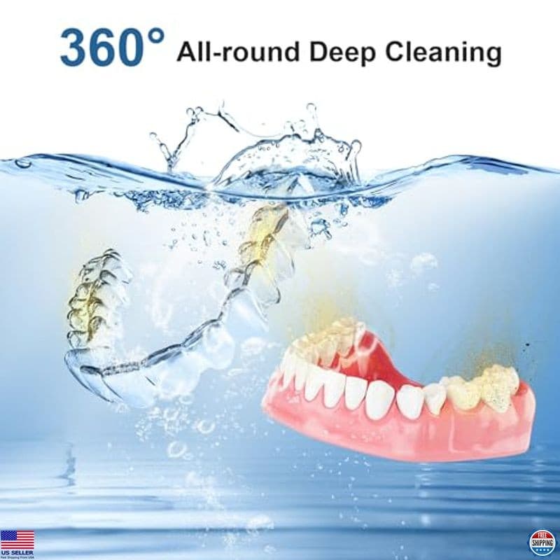 Ultrasonic Retainer Cleaner - 50kHz Machine for Dentures, Aligners & Jewelry 2