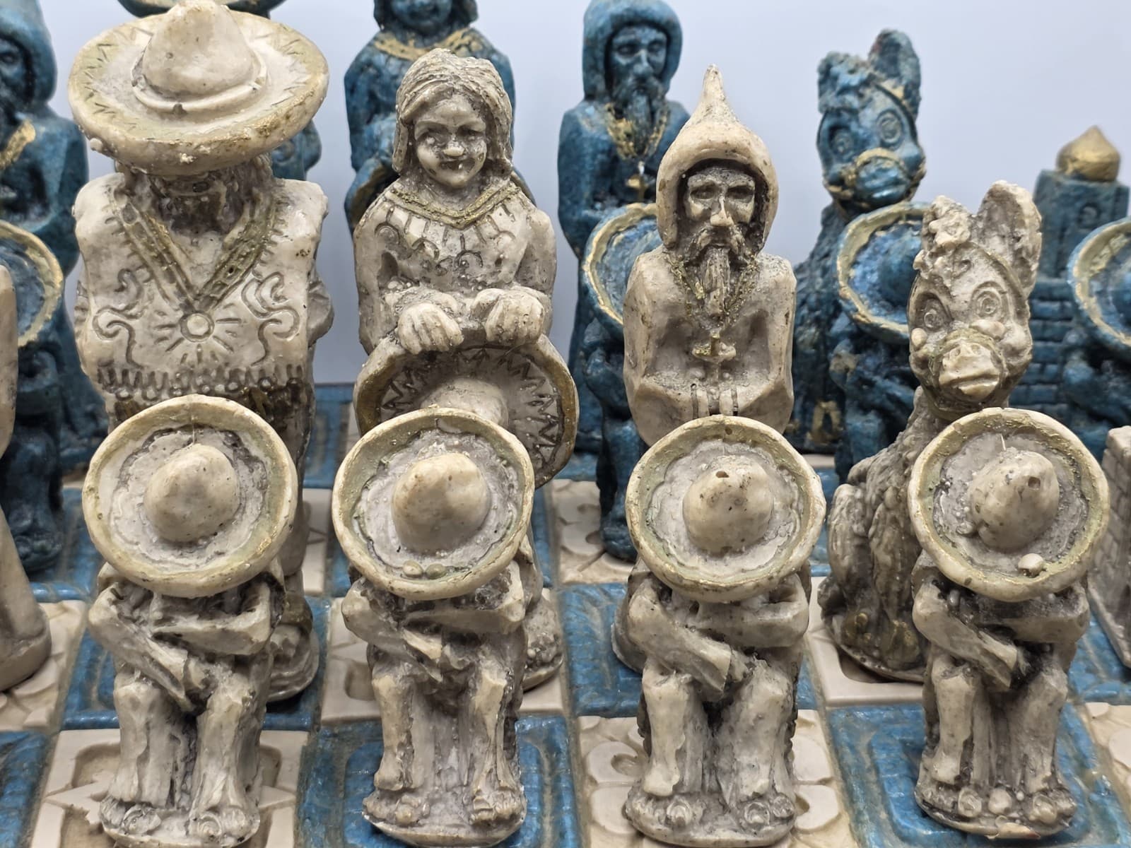 RARE Vintage Mexican Themed Chess Set Depicting 1910 Mexican Revolution Unique 5