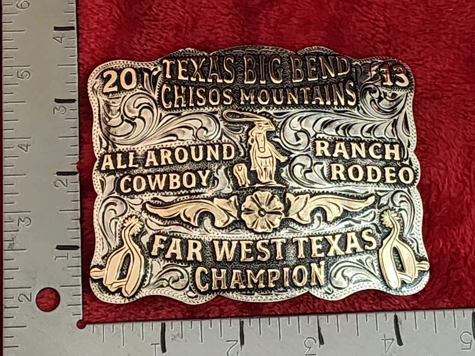 Rodeo☆2013☆All Around X-TREME Champion Trophy Buckle☆Texas Big Bend☆Rare☆W8 3