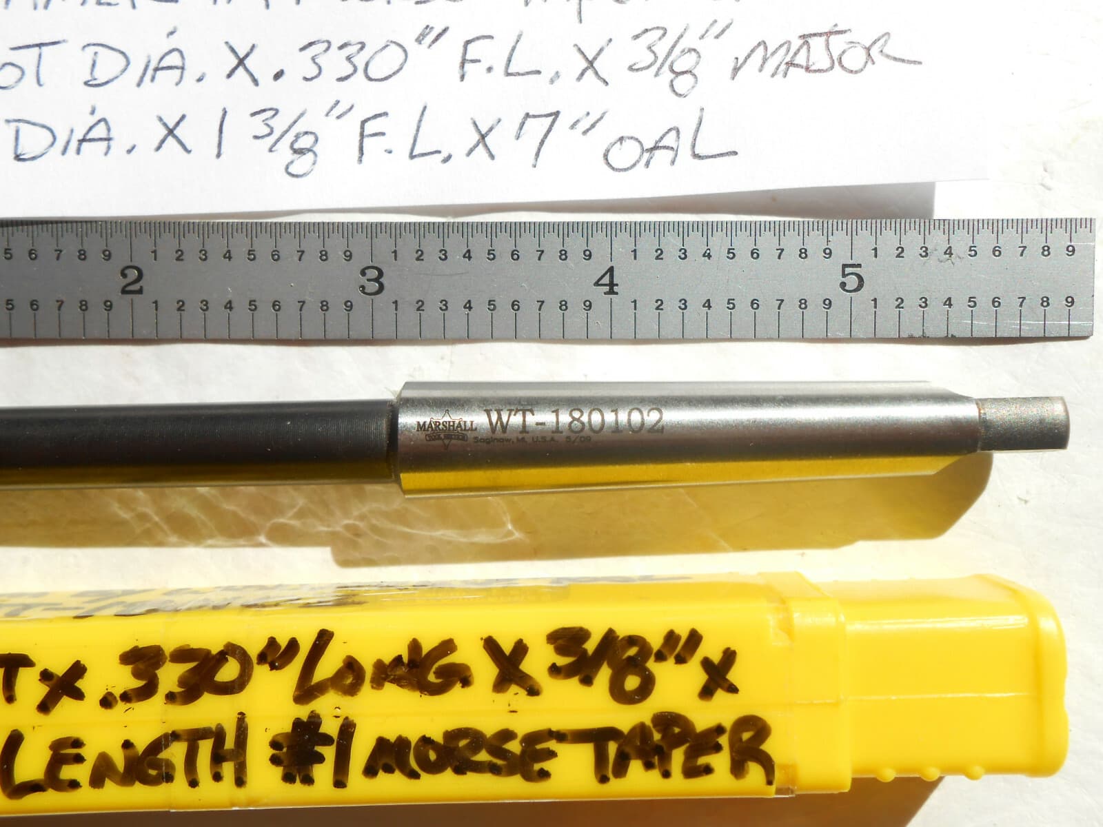 NEW MORSE+WOLVERINE USA CUSTOM H.S.S. .330" PILOT X 3/8" 6FL RH PILOTED REAMER 6