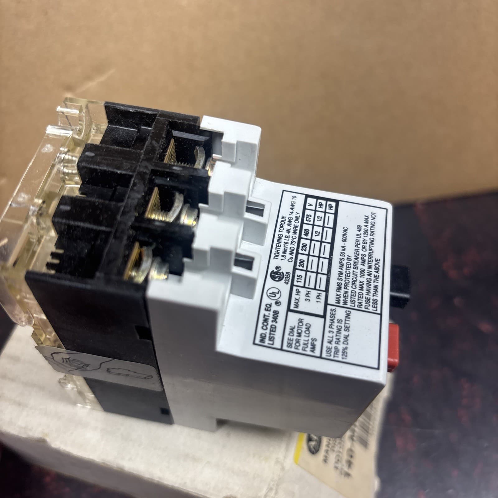 Allen-Bradley 140-MN-0100 Manual Motor Starter/Circuit Breaker Bulletin 140 3