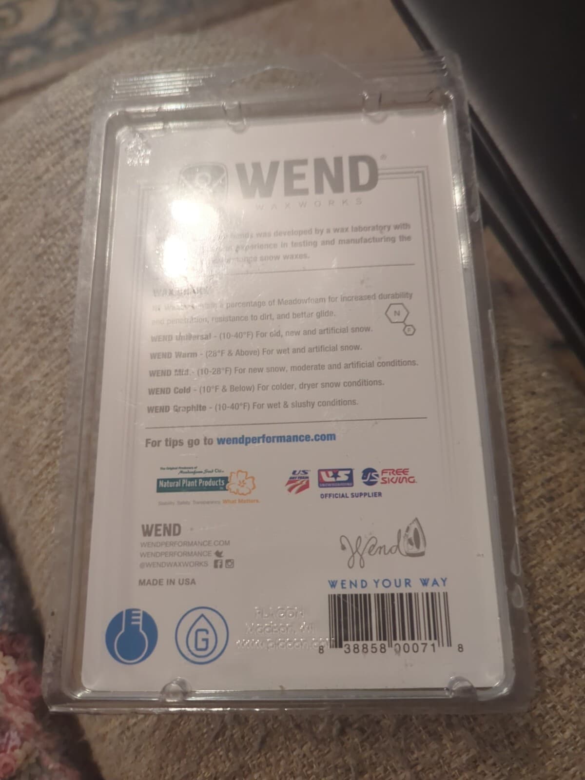 Lot Of 3 WEND Ski Wax (2 Brand New) And WEND Scraper 3