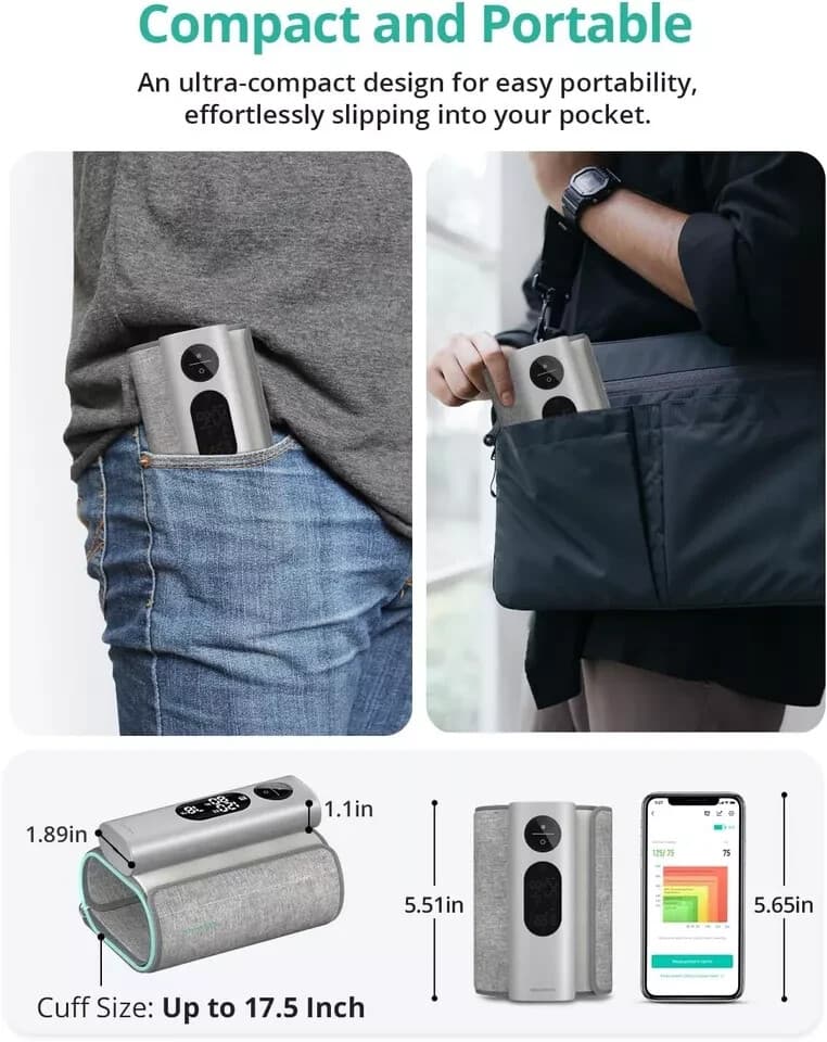 Blood Pressure Monitor Upper Arm Bluetooth Data Stored in free App 6