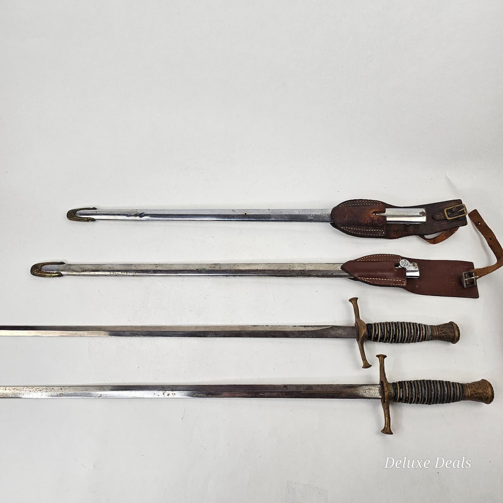Pair of German Swords w/ Metal Scabbards, approx. 27" Long 6