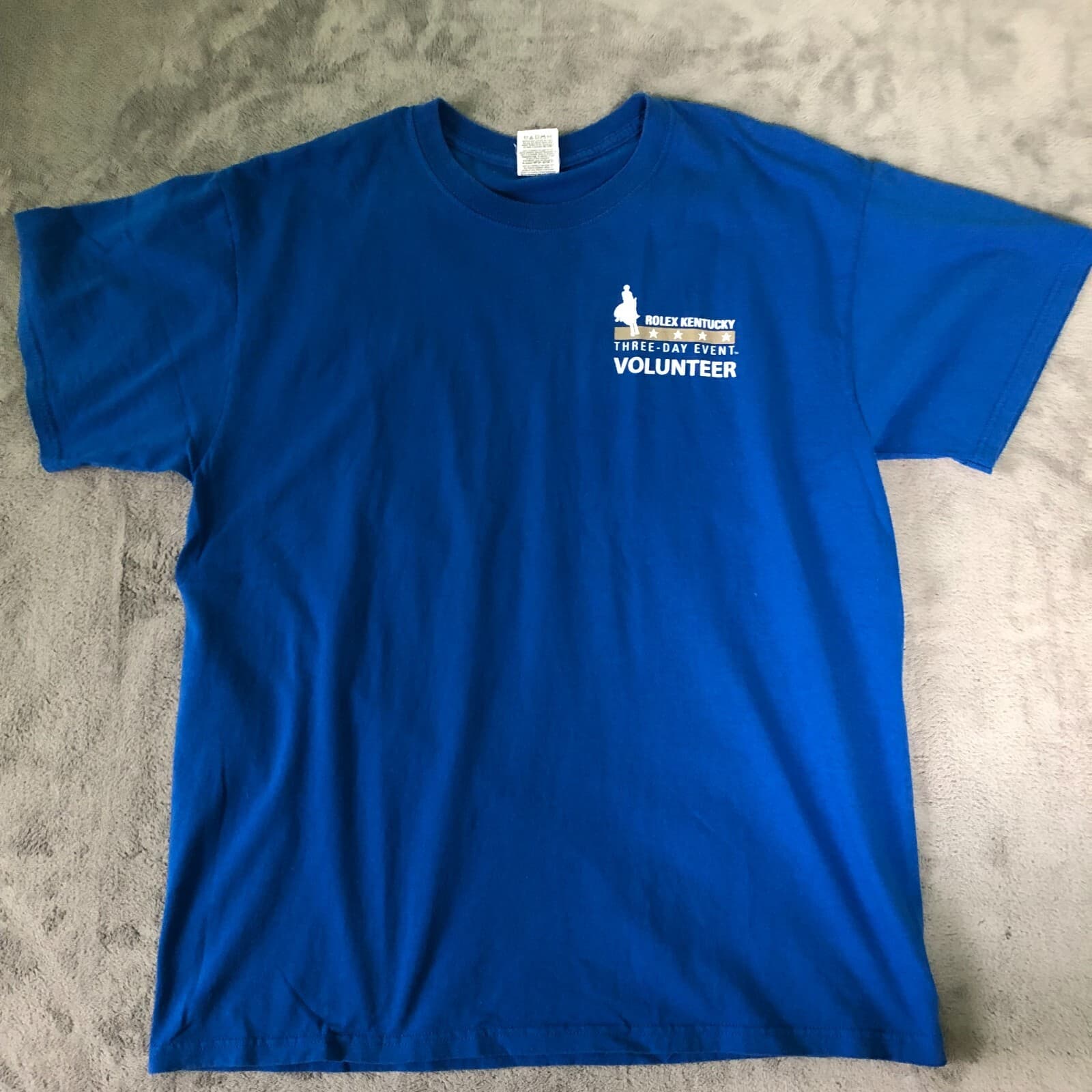 Rolex Kentucky Three Day Event Volunteer 2014 TShirt Unisex Large Blue Eventing 4