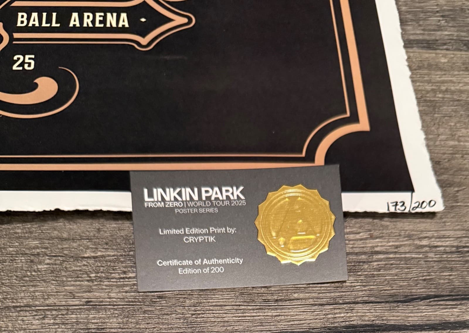 LINKIN PARK - DENVER, COLORADO 9/3/2025 Tour Event Poster #173/200 Ball Arena 2