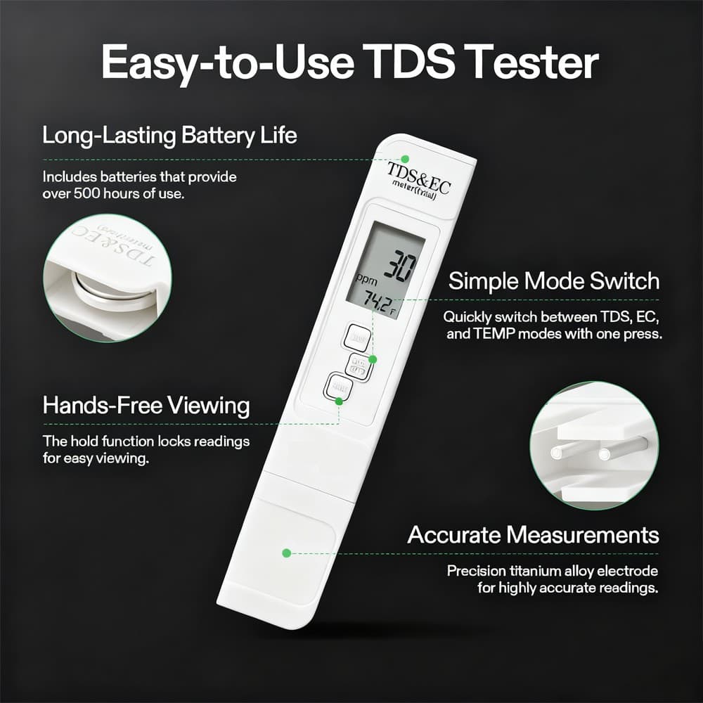 2025 All-Newest 4 in 1 TDS Meter Digital Water Tester  TDS EC Temperature Meter 6