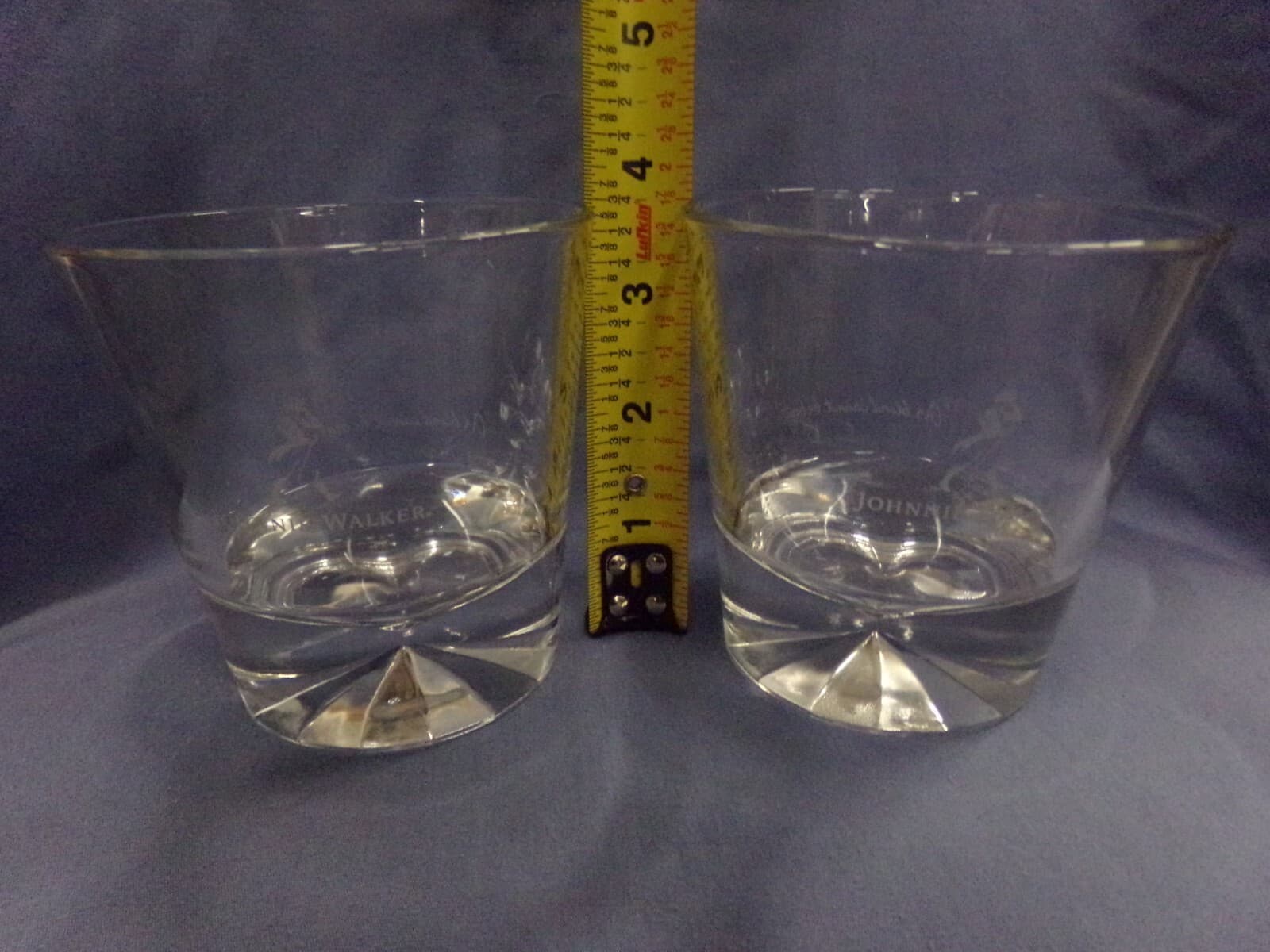 Johnny Walker Whiskey Diamond Base Prism Rock Drinking Glasses Set Of 2 2