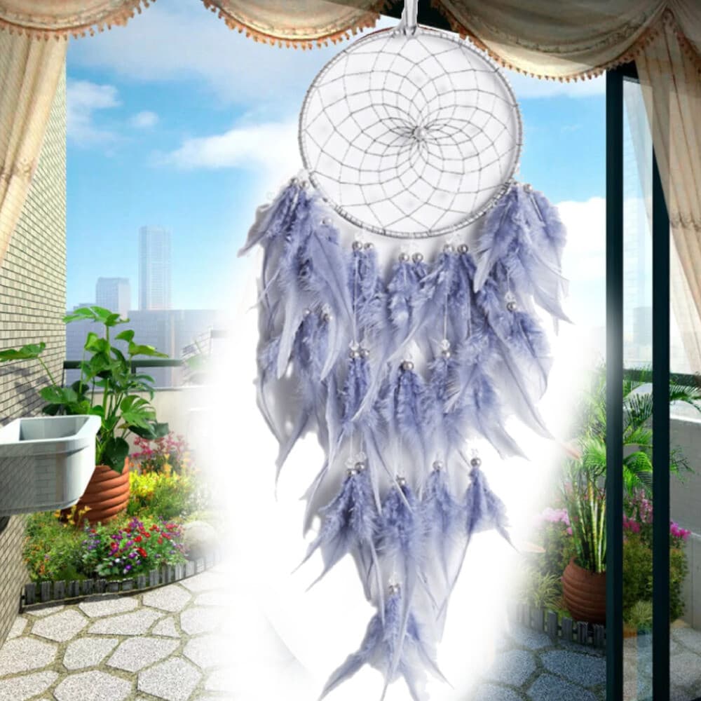 2pcs Dream Catcher Light Blue Pink Feathers Wall Hanging Decor Kid birthday Gift 4