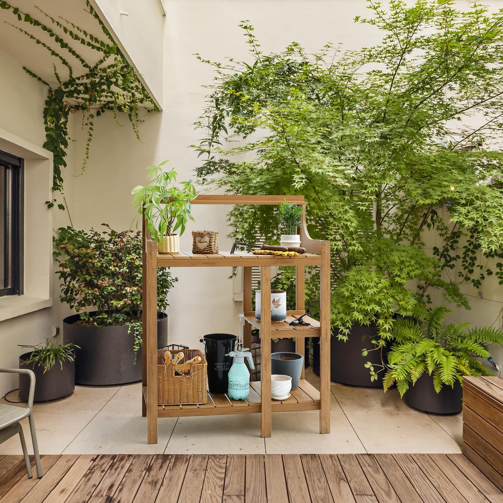 Potting Bench Table, Potting Bench, Potting Benches for Outside, All Weather 3