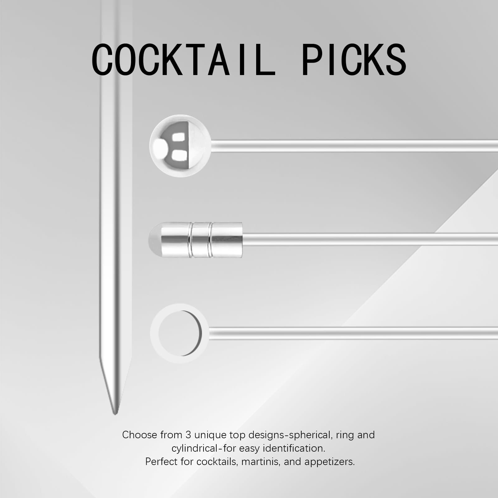 15 PCS Stainless Steel Cocktail Picks Martini Picks Set 3