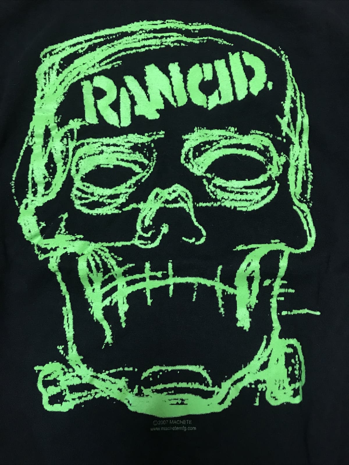 Rancid Green Skull Frankenstein shirt Size Small RARE 2