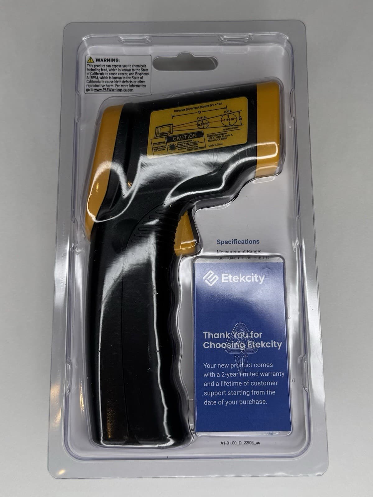 Etekcity Infrared Thermometer Temperature Reader 774 - Digital Heat - NEW 2