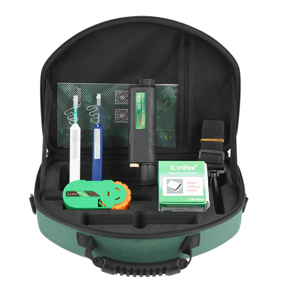 Optic Fiber Cleaning Toolkit KIC-5E w/400x Microscope KFM-200, One Click Cleaner