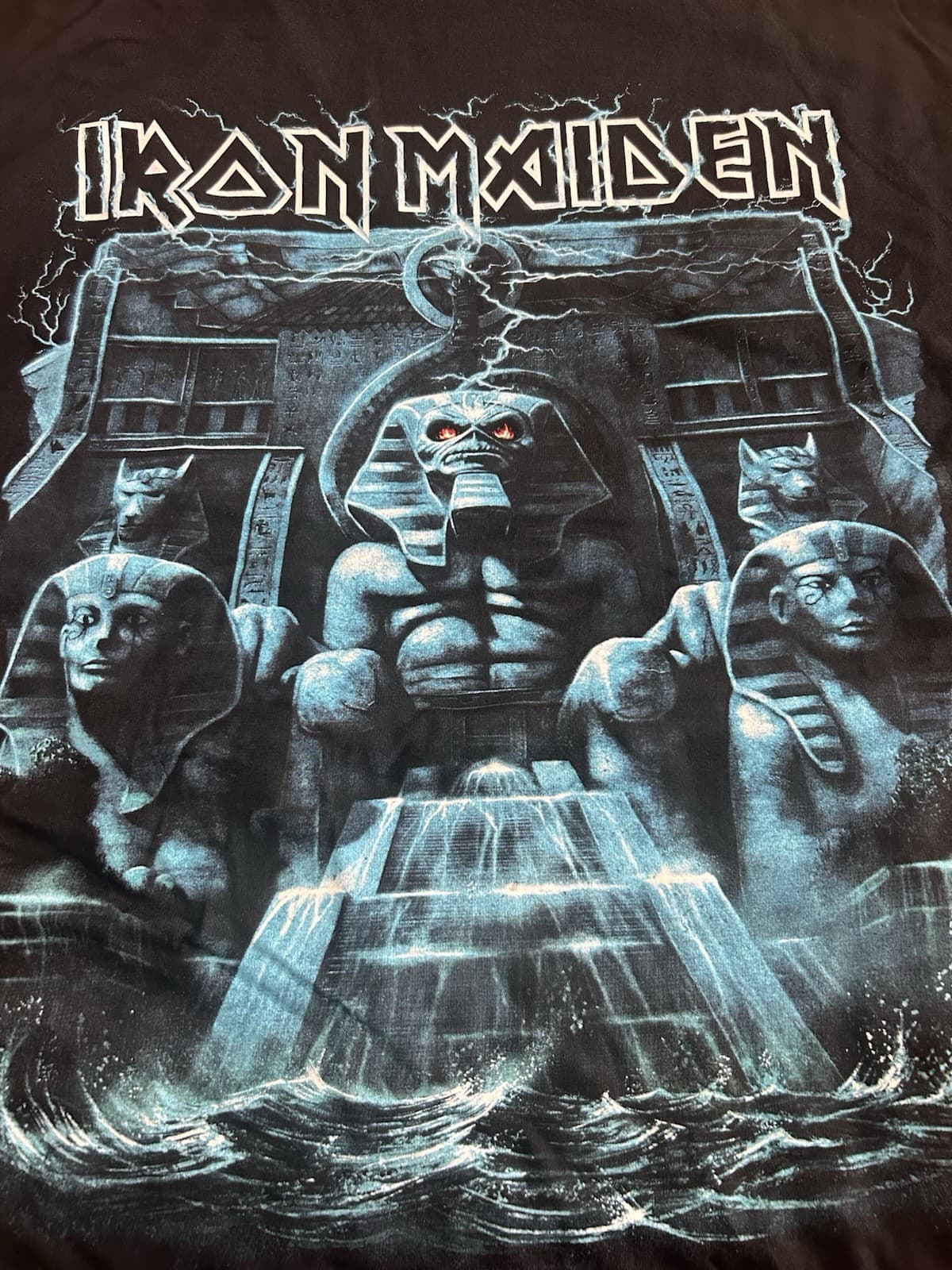 IRON MAIDEN POWERSLAVE RIME T SHIRT BRAND NEW S 2025 RUN FOR YOUR LIVES IN HAND