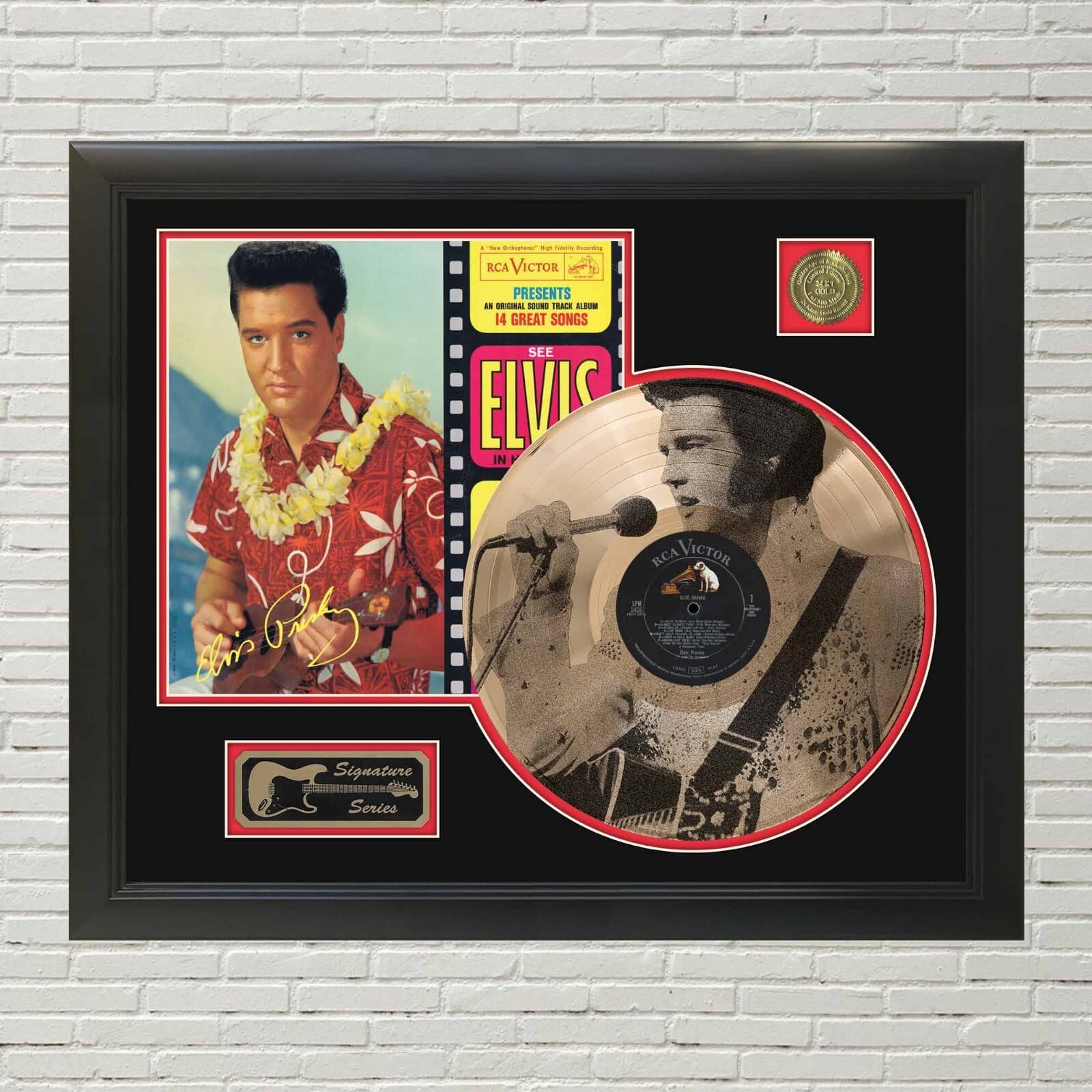Elvis - Blue Hawaii  Custom Etched Reproduction Signed LP Display