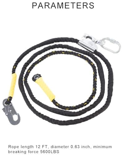 12FT Adjustable Lanyard  Tree Climbing Lanyard for Climbing Trees, Flipline 5