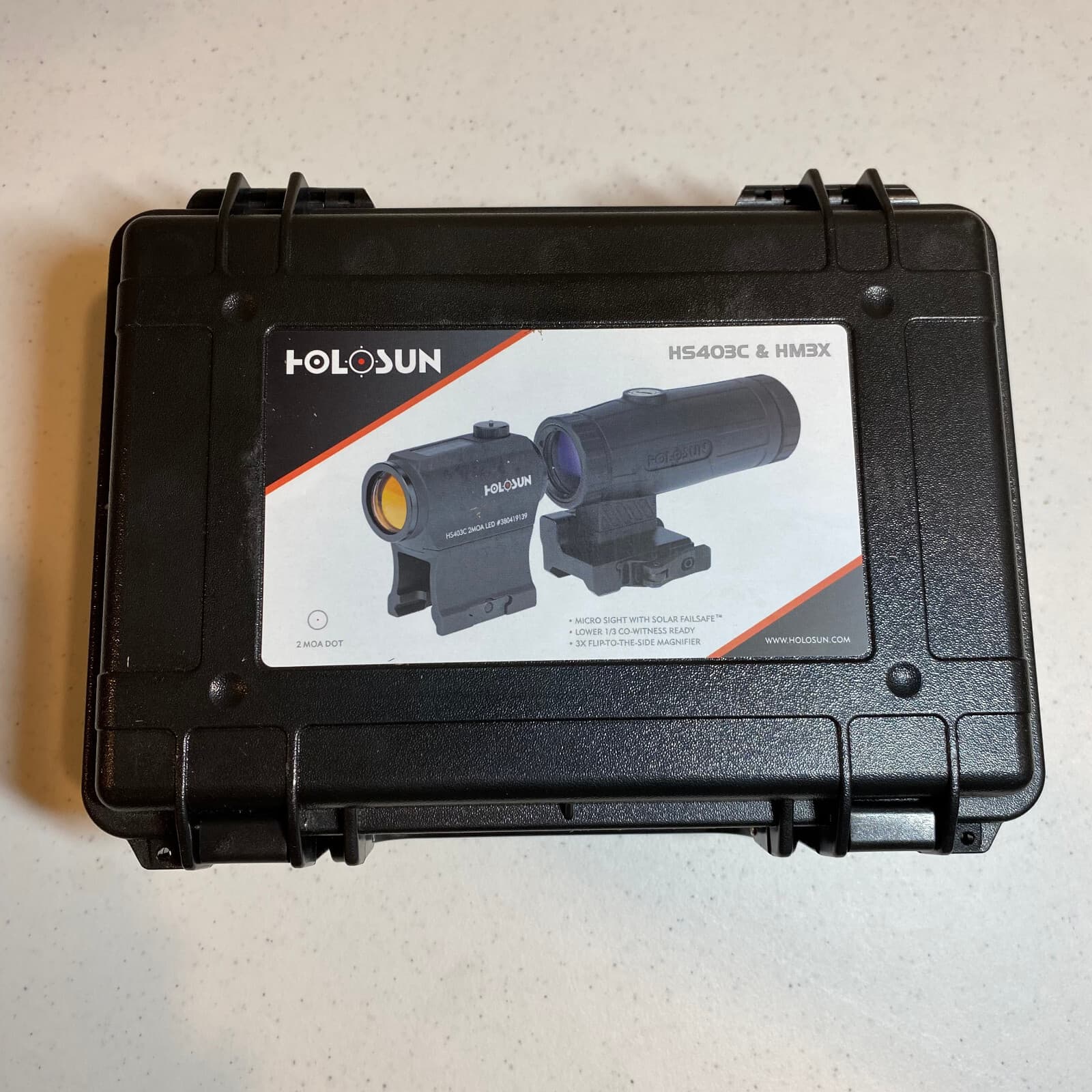 Holosun HS403C 2 MOA Dot Micro Red Dot Sights & HM3X 3X Magnifier Combo w/ Case 2