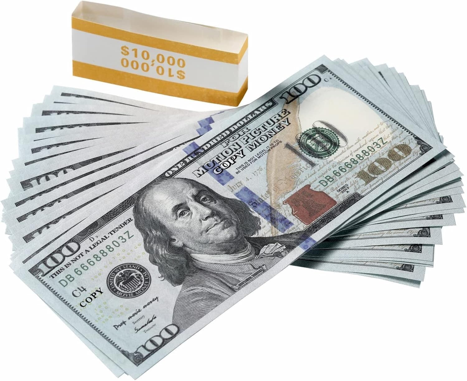 $100 Dollar Bills Prop Motion Picture Money $10,000 Dollars Total FAKE USA SHIP 5
