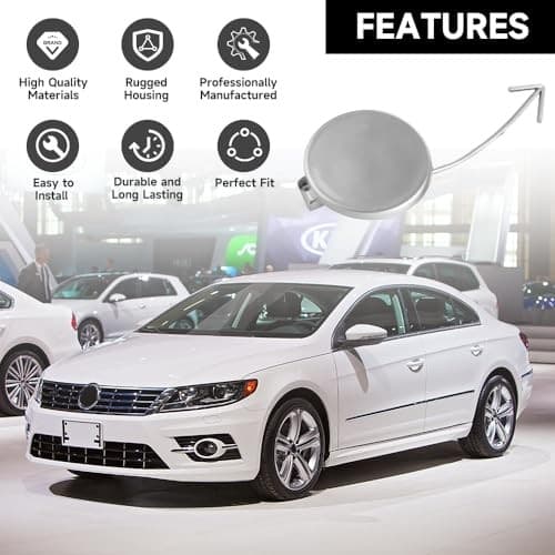 Front Bumper Tow Hook Cover Cap for Volkswagen Jetta 2011-2014 | Durable silver 5