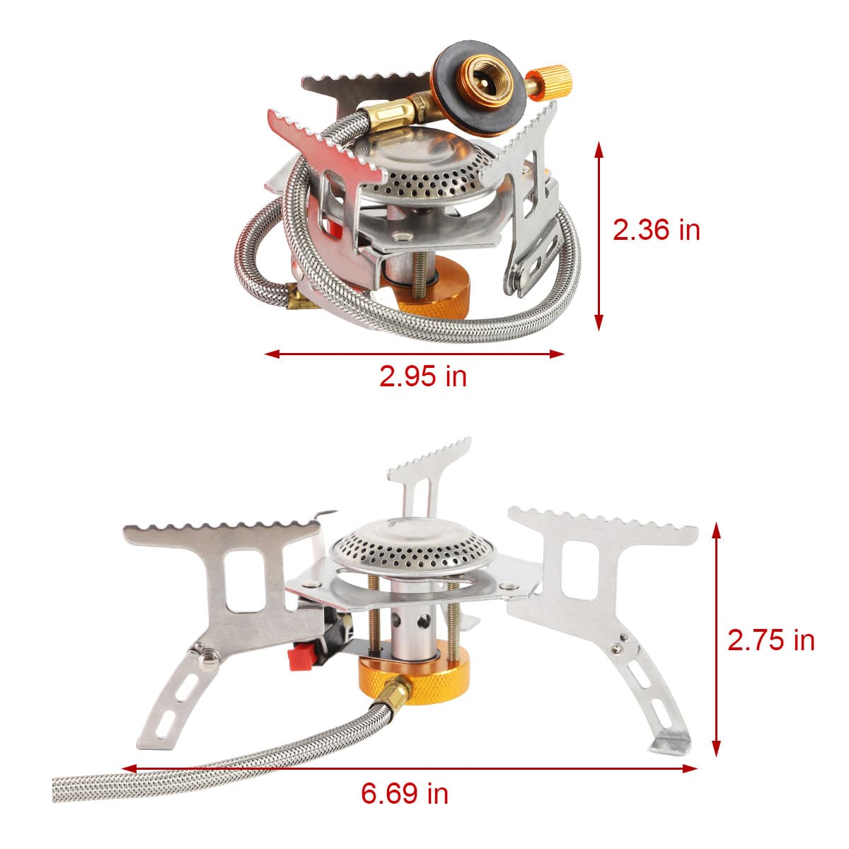 Butane Propane Burner Portable Gas Camping Stove w/Adapter Outdoor Hiking Picnic 5