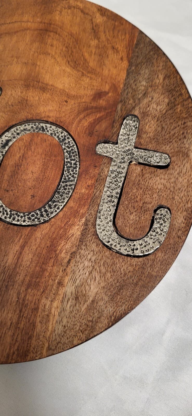 Mud Pie Circa Trivet Wood Metal Hot Plate 8 inch 6