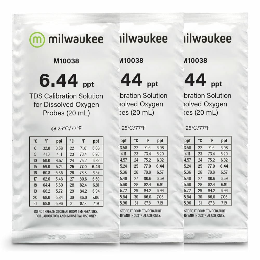 3x 20ml 6.44 ppt TDS Calibration Solution, milwaukee/m10038/hanna/hi70038