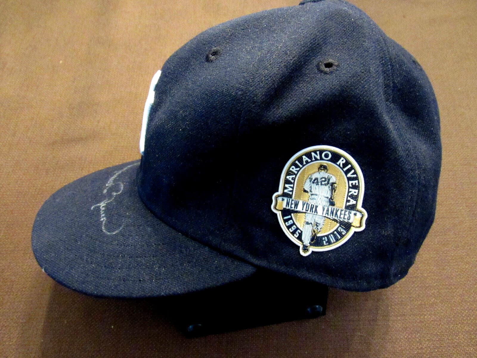 MARIANO RIVERA WSC SAVE LEADER YANKEES SIGNED AUTO NEW ERA MO PATCH CAP HAT JSA 2