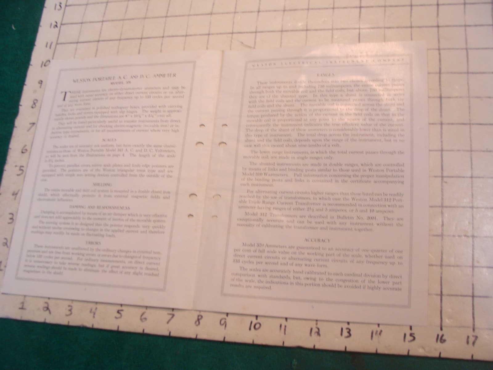 orig. 1915 WESTON Electric inst. co bulletin: A.C. & D.C. PORTABLE AMMETERS 2