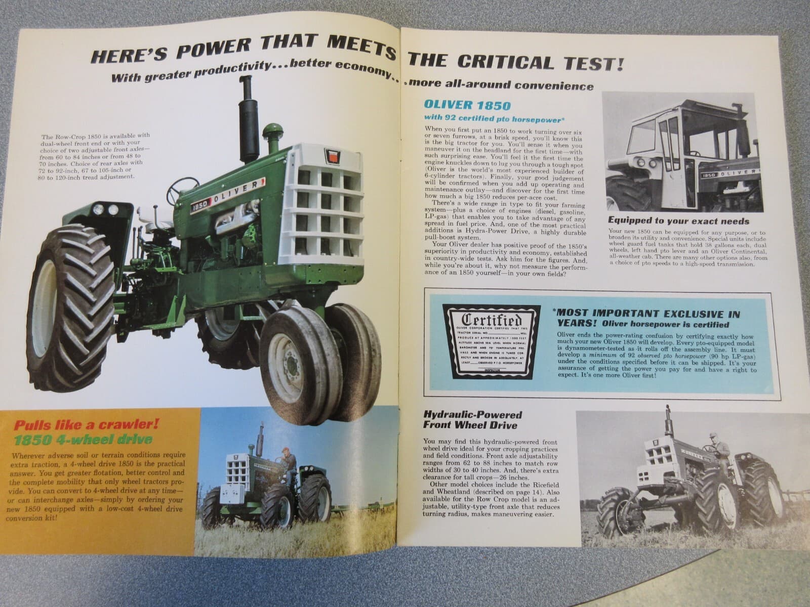 Oliver 1850 Farm Tractor Sales Brochure 16 Pages 2