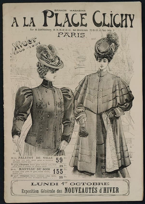 1906 antique FRENCH FASHION a la PLACE CLICHY CATALOG paris men women kids 2