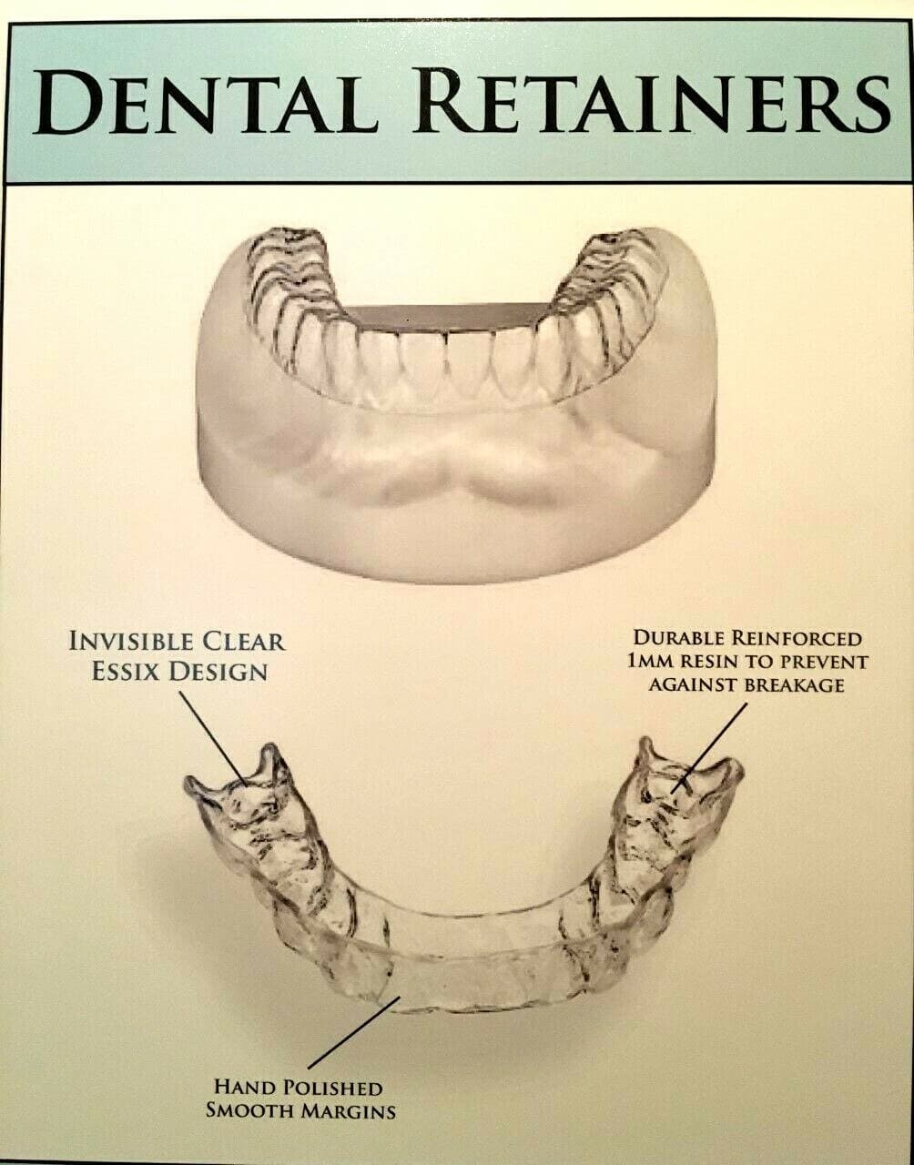 Custom Dental Retainers Upper AND Lower Set- Aligner Type Made by USA Dental Lab 2