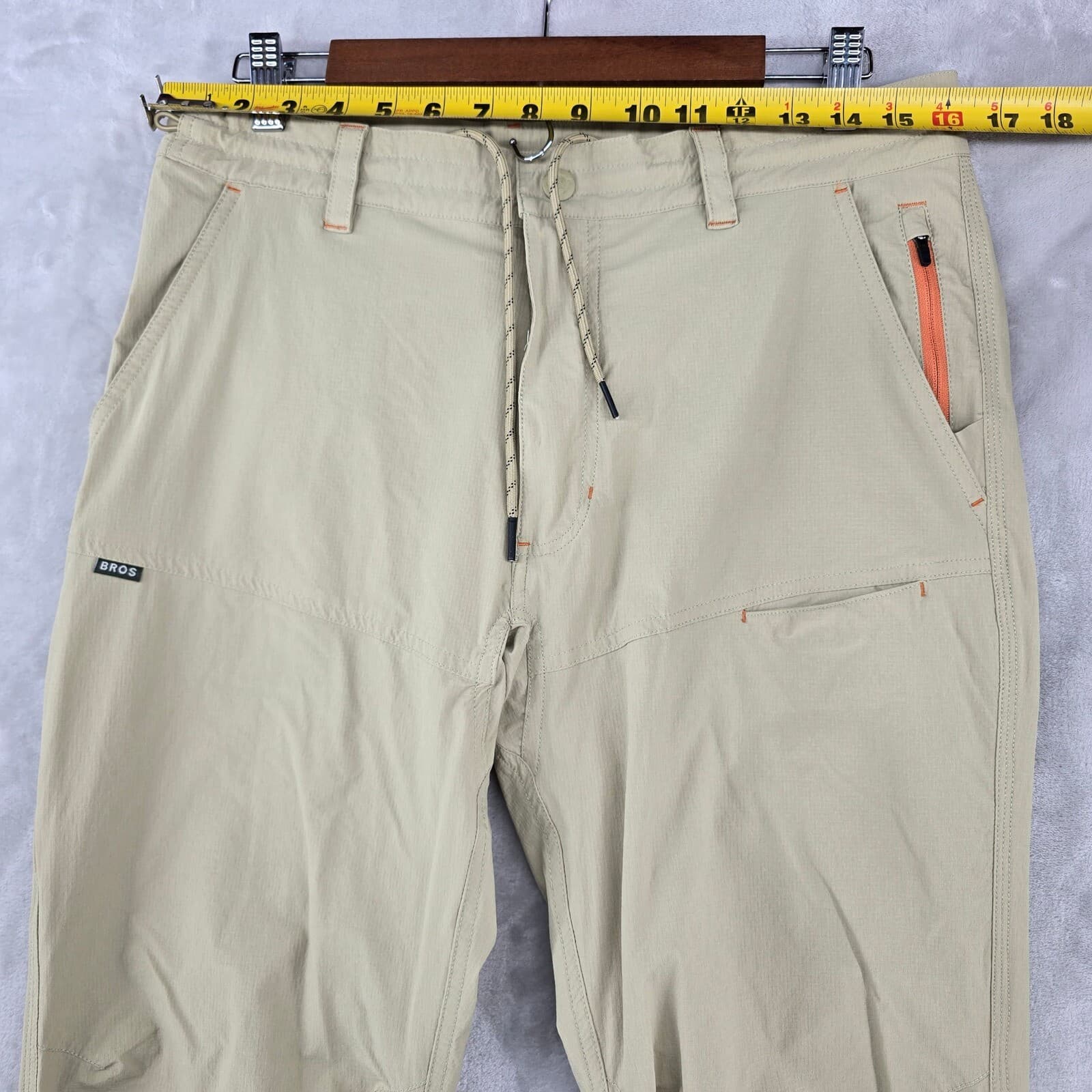 Howler Bros Hiking Pants Lightweight OutdoorcFishing Khaki Drawstring 32x34 5