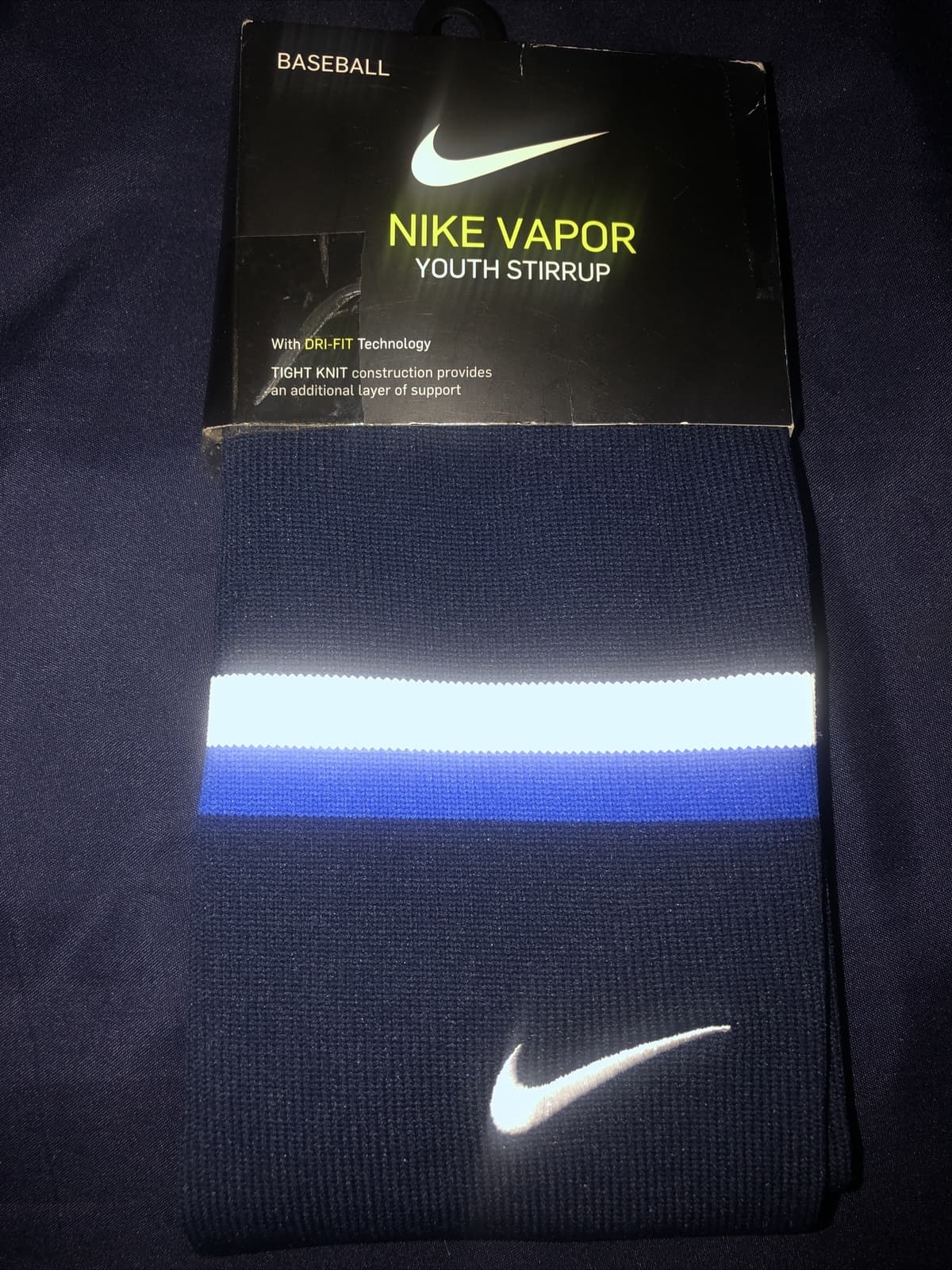 Nike Youth Vapor Stirrup Socks Navy Blue One Size MSRP $15 Baseball Softball New 5