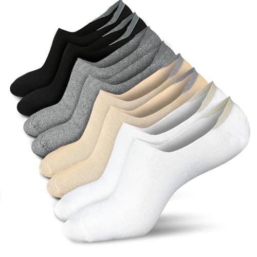 No Show Socks Women Low Socks Non Slip Flat Boat Line 4/8 Pairs 8-11 Multicolor 3