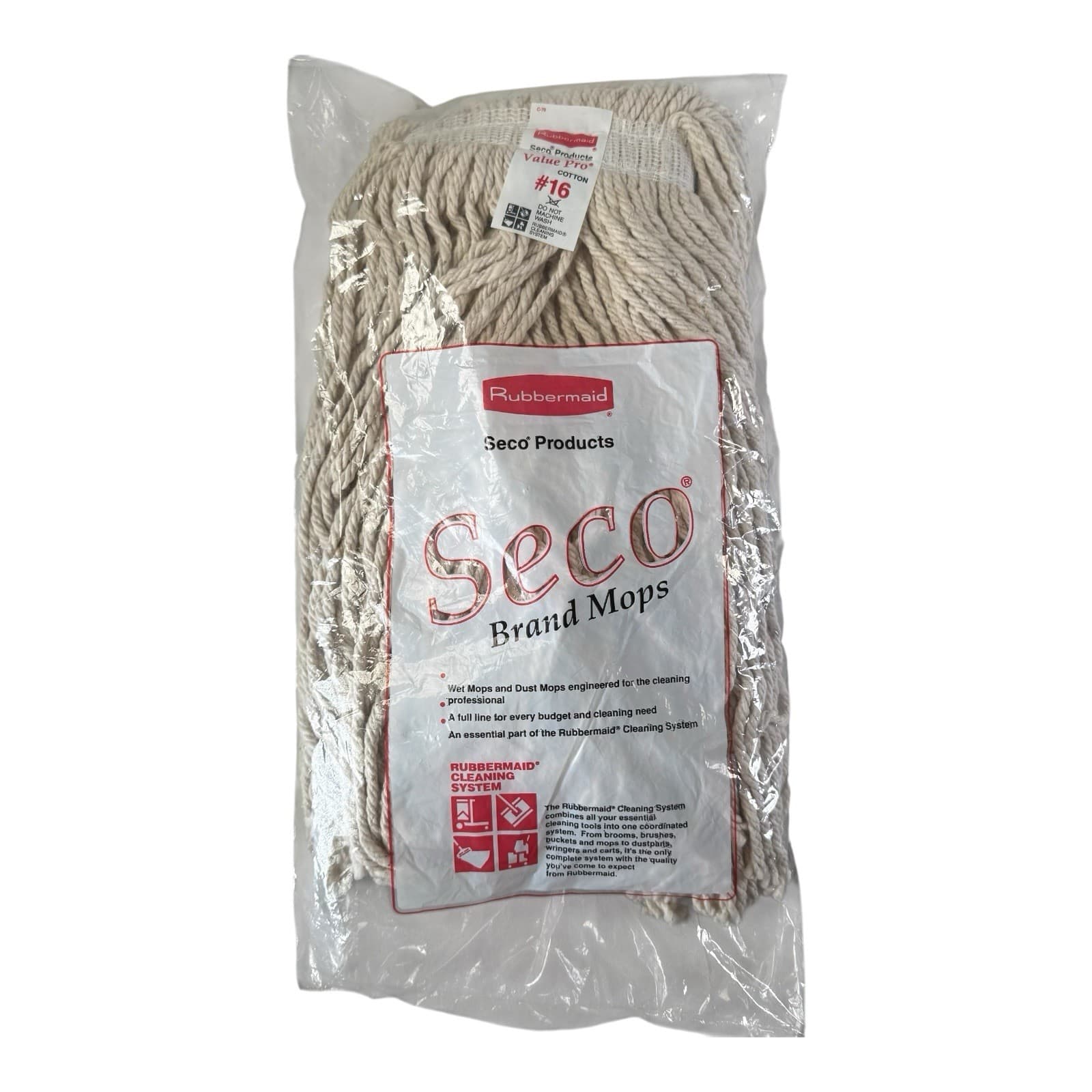 7 Rubbermaid Seco #16 Cotton Wet Mop 1” Headband  New Sealed 2