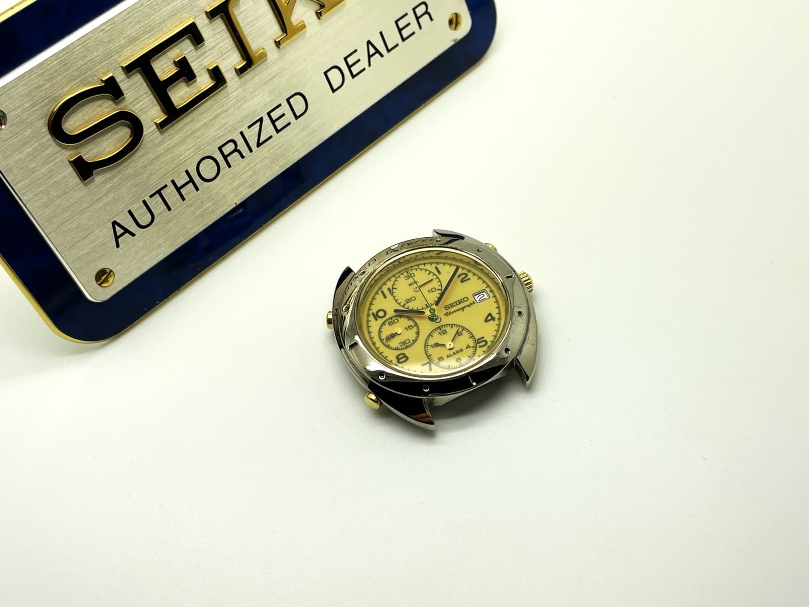 SEIKO WATCH PARTS MENS 7T32-7089 NOT-WORKING ALARM CHRONOGRAPH WATCH CASE SDWA23 5