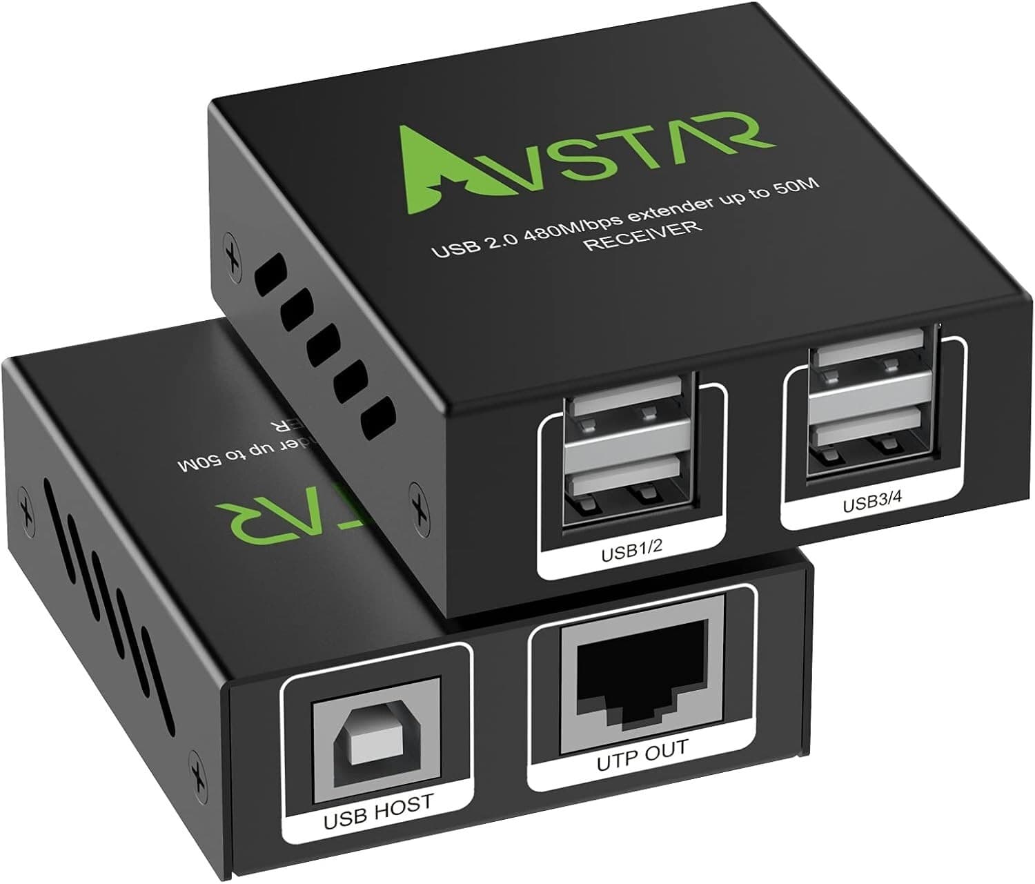 Avstar USB 2.0 extender over ethernet 165ft 50m AV-EX50-USB cat5e/6,  5V Power