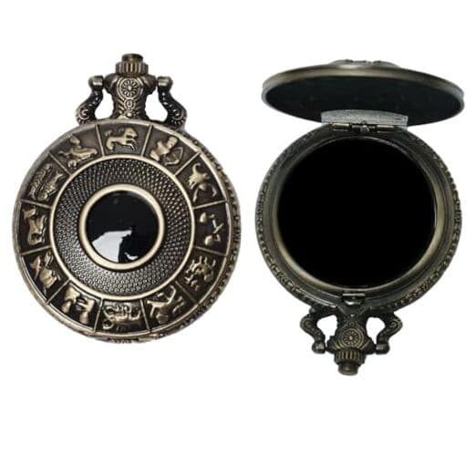 Obsidian Scrying Mirror, Natural Healing Crystal Obsidian Mirror Pocket Watch-3