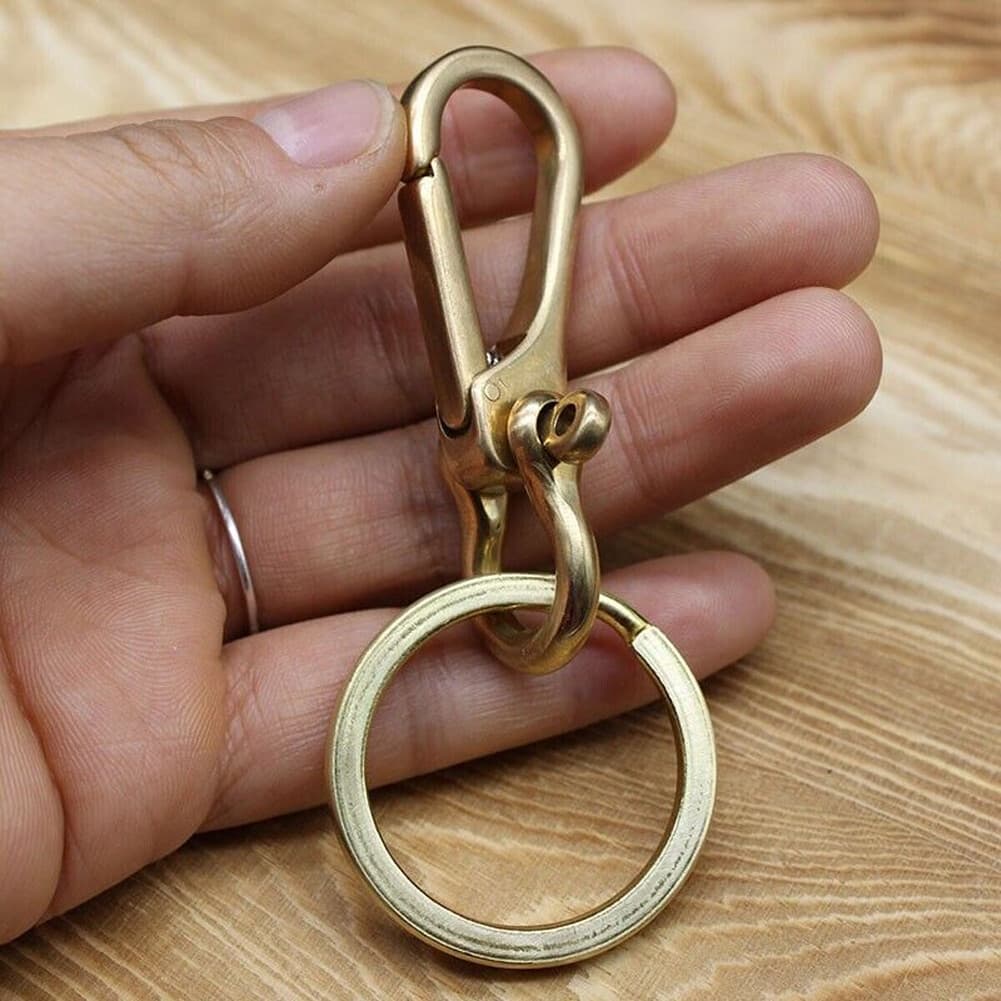 Solid Brass Keychains Pants Clip Bag Hook Handmade car Keyrings Key Holder EDC* 3