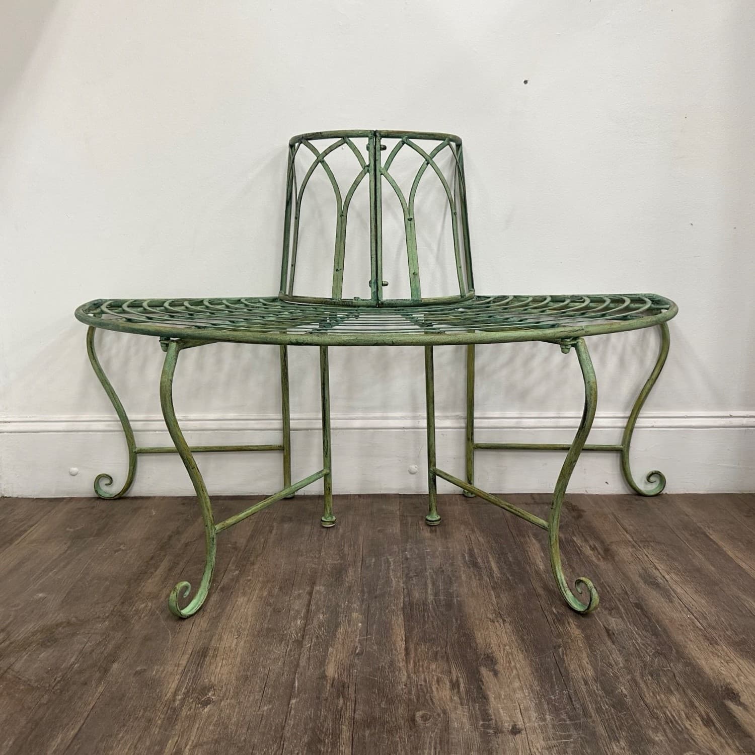 Victorain Half Round Tree Surround Garden Bench 2