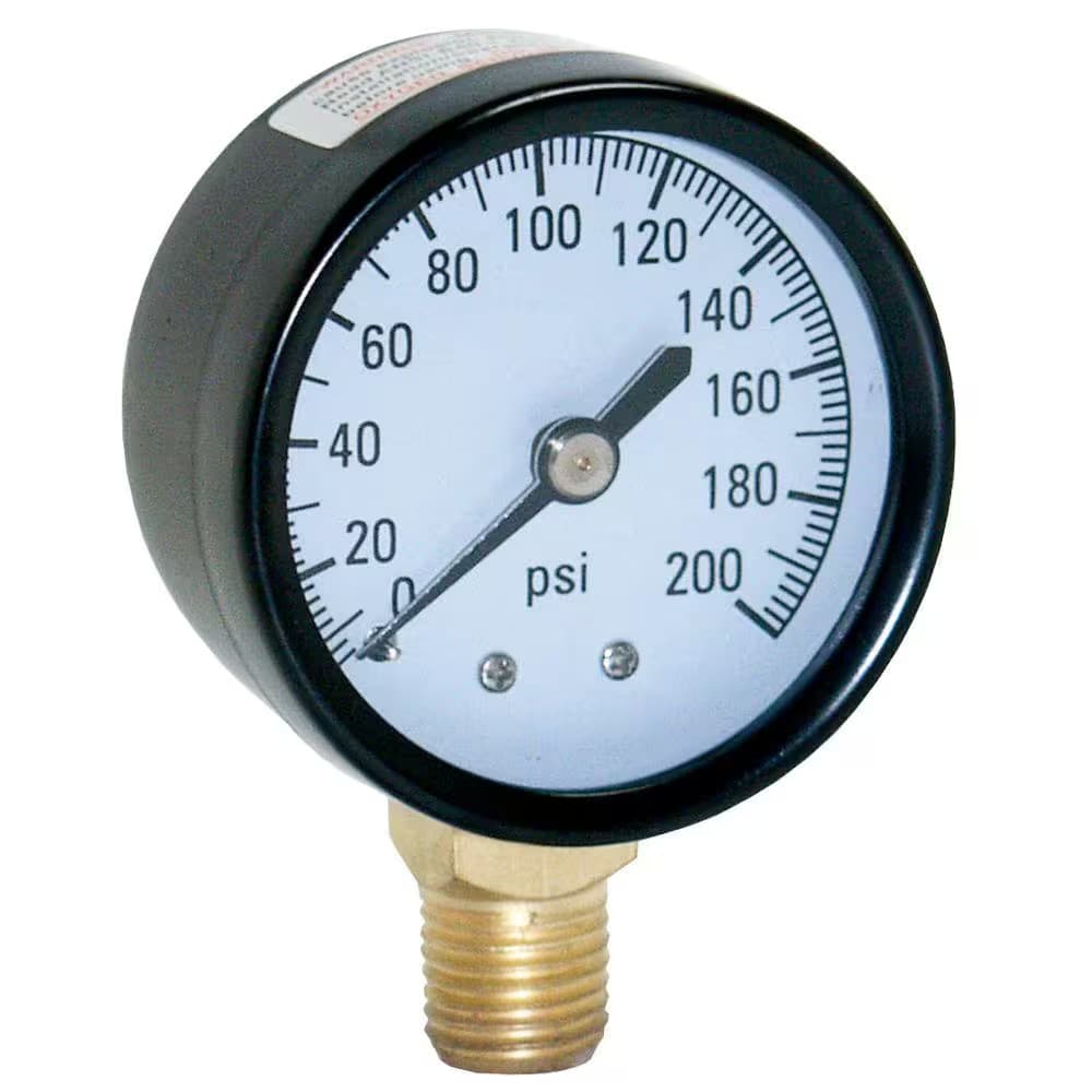 200 PSI Pressure Gauge with 1/4 In. Lower Connection 6