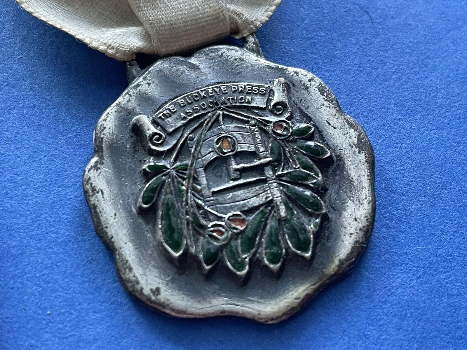 RARE 1912 Buckeye Press Association Member Medal Badge Medal Delphos, OHIO 4