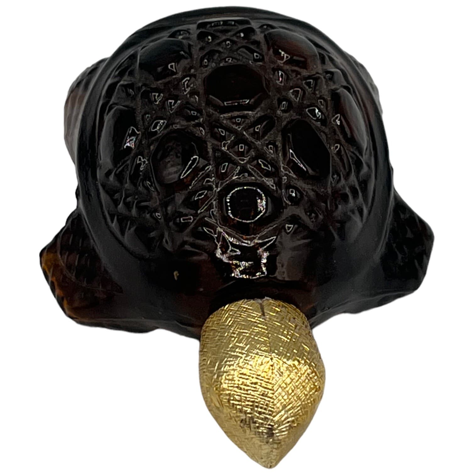 Avon Treasure Sea Turtle EMPTY Cologne Bottle Decanter Brown Glass 4